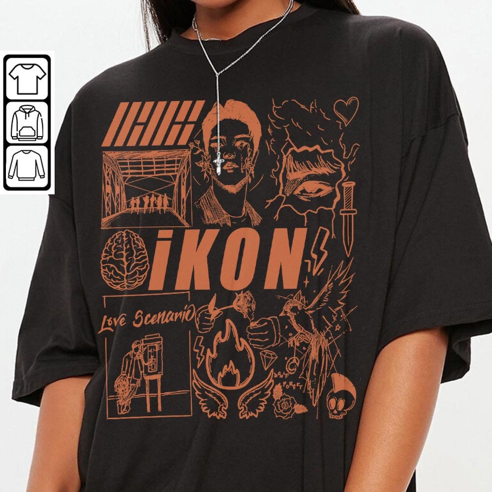 Ikon Kpop Doodle Art, Vintage Ikon Merch Tee Graphic Album Lyric Art Sweatshirt Hoodie, Retro Ikon Tour 2023 DA2706DT V1 - 3.jpg