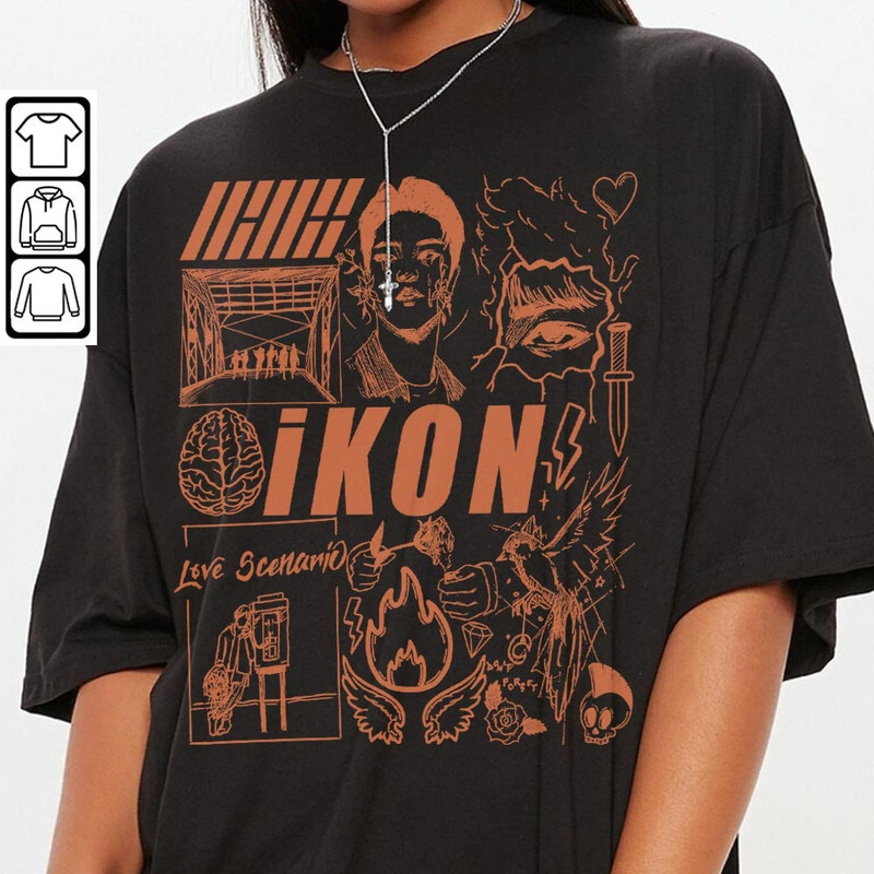 Ikon Kpop Doodle Art, Vintage Ikon Merch Tee Graphic Album Lyric Art Sweatshirt Hoodie, Retro Ikon Tour 2023 DA2706DT V1 - 3.jpg
