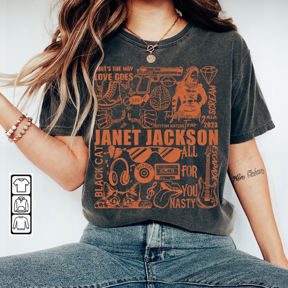 Janet Jackson Doodle Art Shirt, Vintage Merch Together Again Tour Album Lyrics Sweatshirt Hoodie, Janet Jackson Tour 2023 Tattoo DA1205DT - 2.jpg