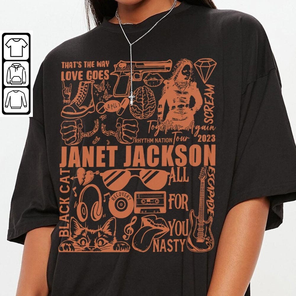 Janet Jackson Doodle Art Shirt, Vintage Merch Together Again Tour Album Lyrics Sweatshirt Hoodie, Janet Jackson Tour 2023 Tattoo DA1205DT - 3.jpg