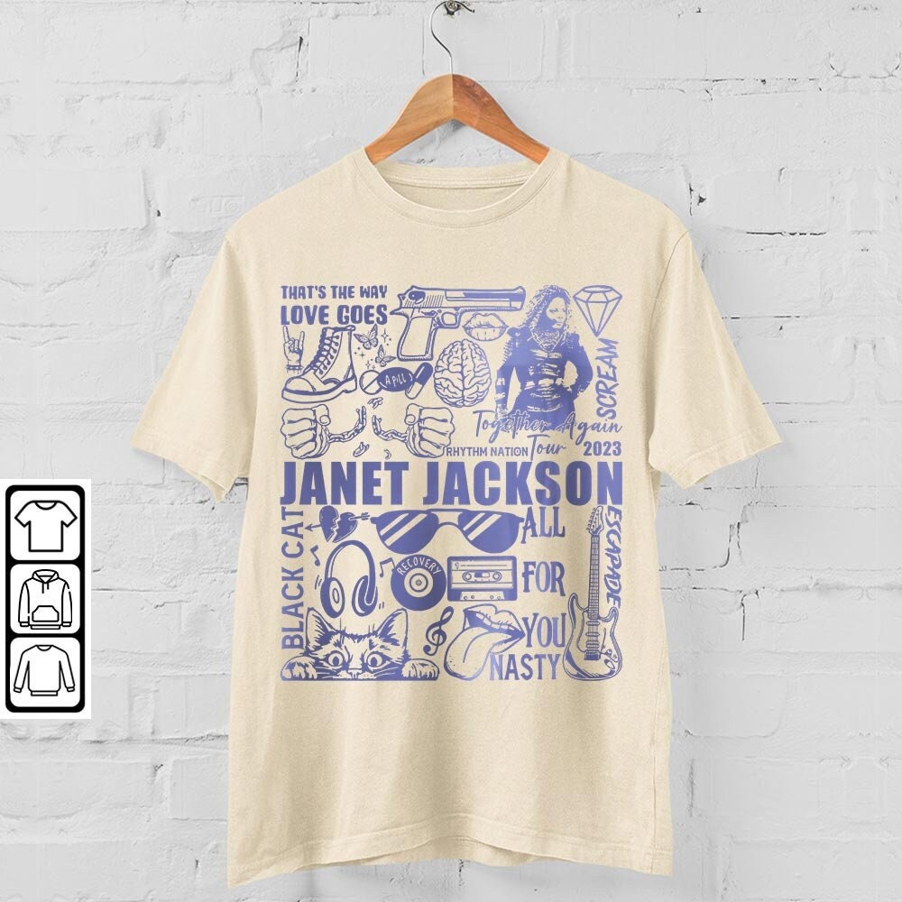 Janet Jackson Doodle Art Shirt, Vintage Merch Together Again Tour Album Lyrics Sweatshirt Hoodie, Janet Jackson Tour 2023 Tattoo DA1205DT - 4.jpg