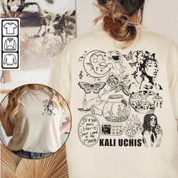 kali uchis doodle art shirt, 2 side vintage red moon in venus merch album lyrics sweatshirt, retro kali uchis tour 2023