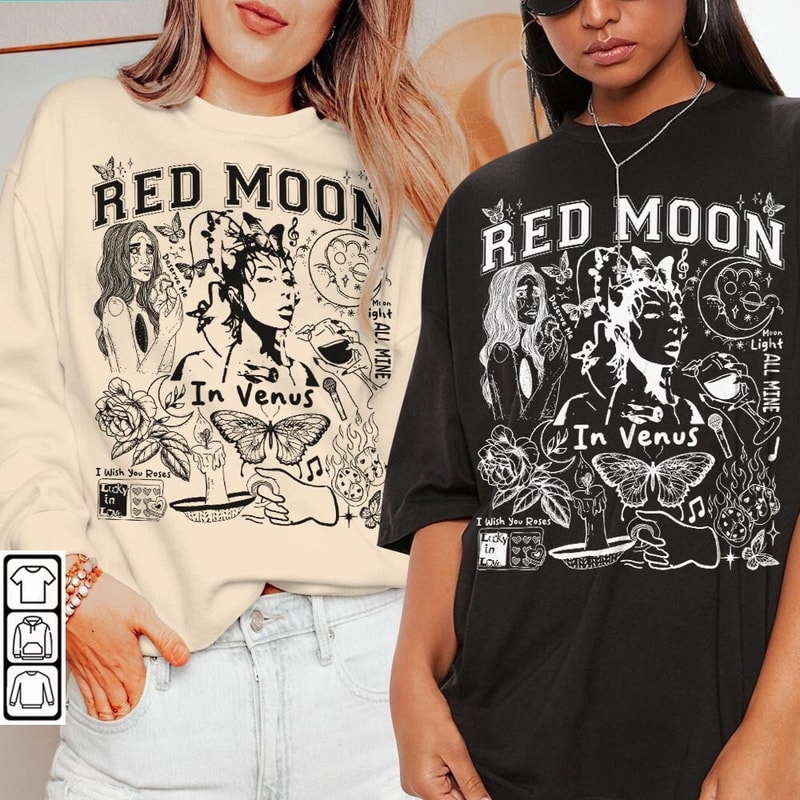 Kali Uchis Doodle Art Shirt, Vintage Merch Red Moon In Venus Album Lyrics Sweatshirt Hoodie, Kali Uchis Tour 2023 Tattoo DA2704DT - 2.jpg