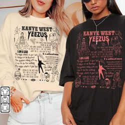 kanye west doodle art shirt, jesus is king sweatshirt, yeezy vintage lyric album song rap retro unisex gifts for fan hoo