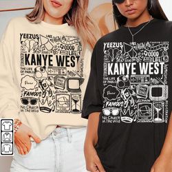 kanye west doodle art shirt, vintage merch jesus is king lyrics song sweatshirt hoodie, retro kanye west yeezy da2604dt