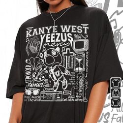 kanye west doodle art shirt, vintage merch jesus is king lyrics song sweatshirt hoodie, retro kanye west yeezy rap da260