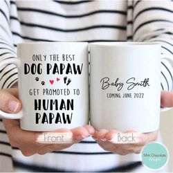 only the best dog/cat papaw get promoted to human papaw - first time papaw gift, new papaw gift, human papaw mug, papaw
