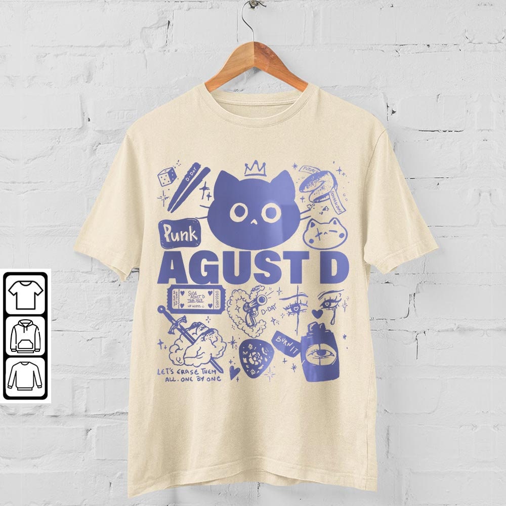 Agust D Kpop Doodle Art Shirt, Vintage Agust D Merch Tee D Day Album Lyrics Tattoo Art, Retro Agust D Tour 2023 DA2606DT V1 - 4.jpg