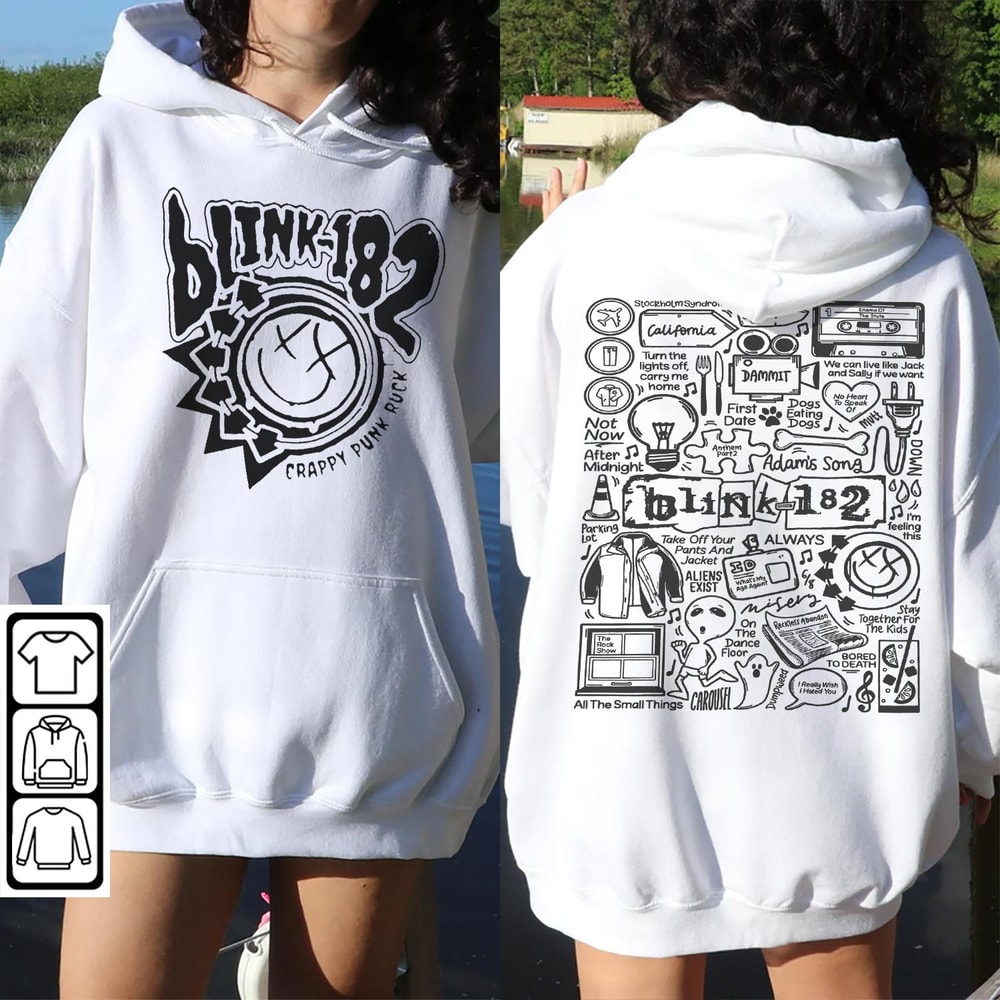 Blink 182 Doodle Art Shirt, 2 Side Vintage Blink 182 Merch Album Lyric Art Sweatshirt Hoodie, Blink 182 Tour DA1505DT - 3.jpg