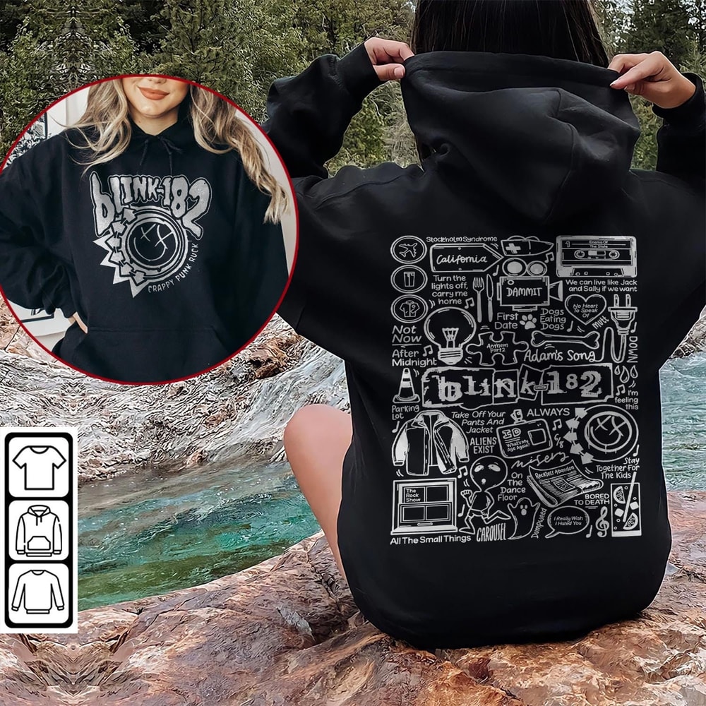 Blink 182 Doodle Art Shirt, 2 Side Vintage Blink 182 Merch Album Lyric Art Sweatshirt Hoodie, Blink 182 Tour DA1505DT - 5.jpg