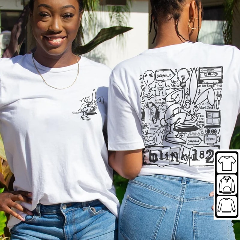 Blink 182 Doodle Art Shirt, 2 Side Vintage Blink 182 Merch Album Lyric Art Sweatshirt Hoodie, Blink-182 Tour 2023 Doodle DA1505DT - 1.jpg