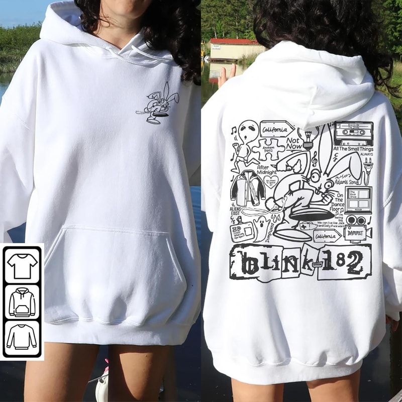 Blink 182 Doodle Art Shirt, 2 Side Vintage Blink 182 Merch Album Lyric Art Sweatshirt Hoodie, Blink-182 Tour 2023 Doodle DA1505DT - 3.jpg