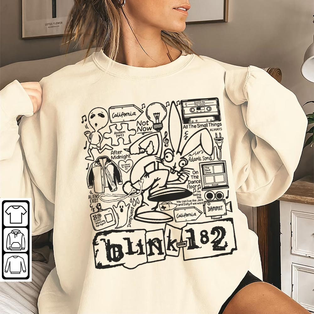 Blink 182 Doodle Art Shirt, Vintage Blink 182 Merch Album Lyric Art Sweatshirt Hoodie, Blink-182 Tour 2023 Doodle DOA2504DT - 2.jpg