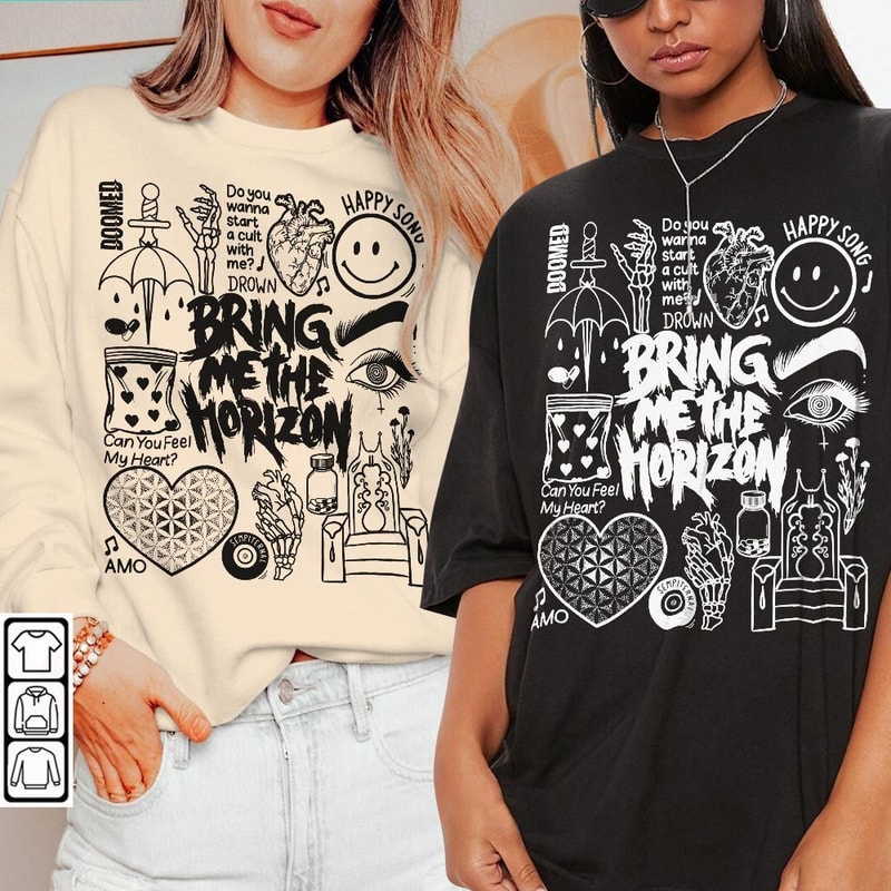 Bring Me The Horizon Doodle Art Shirt, Vintage Bring Me The Horizon Album Lyric Merch Tee Hoodie, Bring Me The Horizon Tour 2023 DA0505DT - 2.jpg