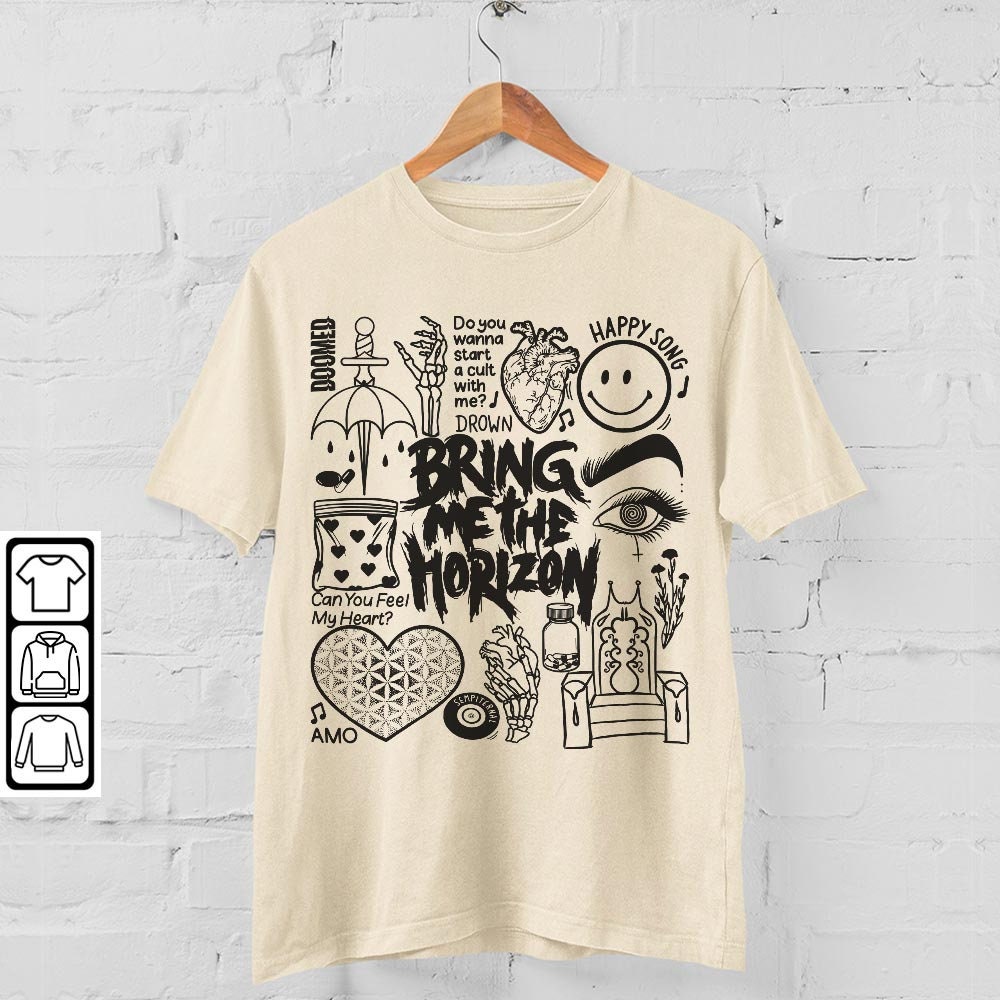Bring Me The Horizon Doodle Art Shirt, Vintage Bring Me The Horizon Album Lyric Merch Tee Hoodie, Bring Me The Horizon Tour 2023 DA0505DT - 4.jpg