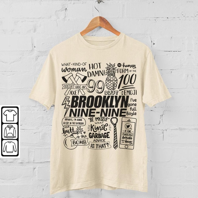 Brooklyn Nine Nine Doodle Art Shirt, Vintage Brooklyn Nine Nine TV Print Tattoo Design Art Concert 2023 DA3105DT - 4.jpg