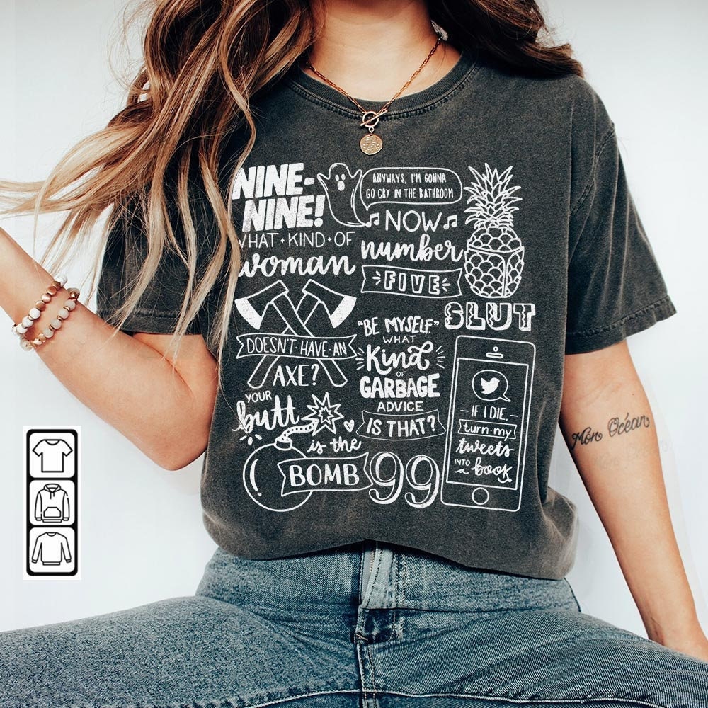 Brooklyn Nine Nine Doodle Art Shirt, Vintage Brooklyn Nine Nine TV Prints Tattoo Design Art Concert 2023 DA3105DT - 1.jpg