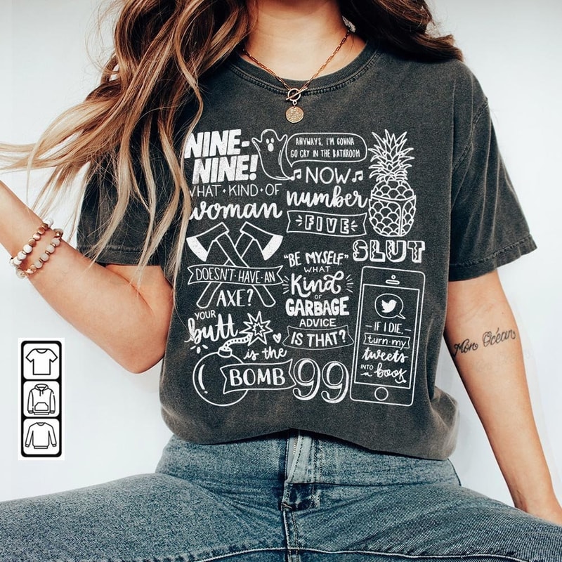 Brooklyn Nine Nine Doodle Art Shirt, Vintage Brooklyn Nine Nine TV Prints Tattoo Design Art Concert 2023 DA3105DT - 1.jpg