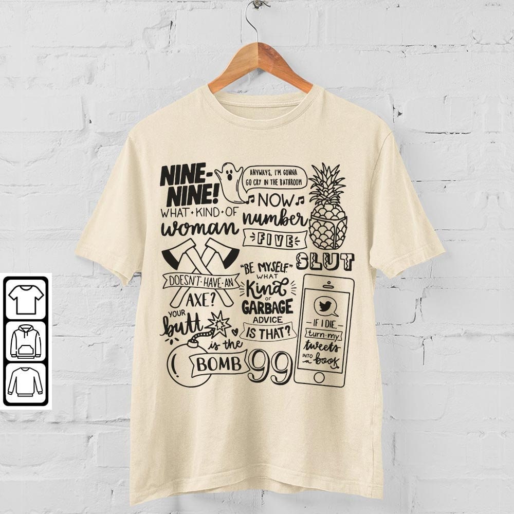Brooklyn Nine Nine Doodle Art Shirt, Vintage Brooklyn Nine Nine TV Prints Tattoo Design Art Concert 2023 DA3105DT - 4.jpg