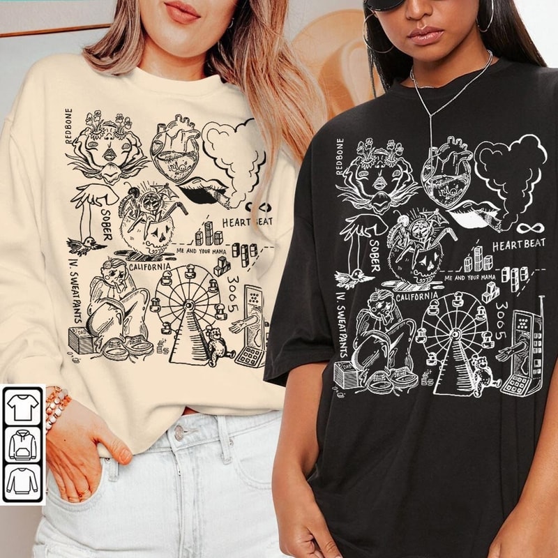 Childish Gambino Doodle Art Shirt, Vintage Childish Gambino Lyric Tattoo Design Art Tour Concert 2023 DA3105DT - 2.jpg