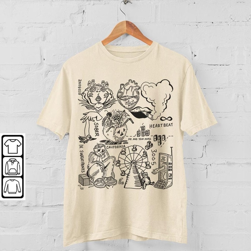 Childish Gambino Doodle Art Shirt, Vintage Childish Gambino Lyric Tattoo Design Art Tour Concert 2023 DA3105DT - 4.jpg