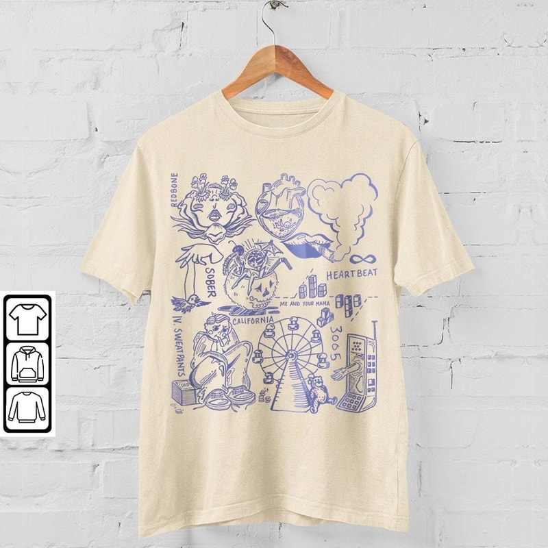 Childish Gambino Doodle Art Shirt, Vintage Childish Gambino Lyric Tattoo Design Art Tour Concert 2023 V1 DA3105DT - 4.jpg