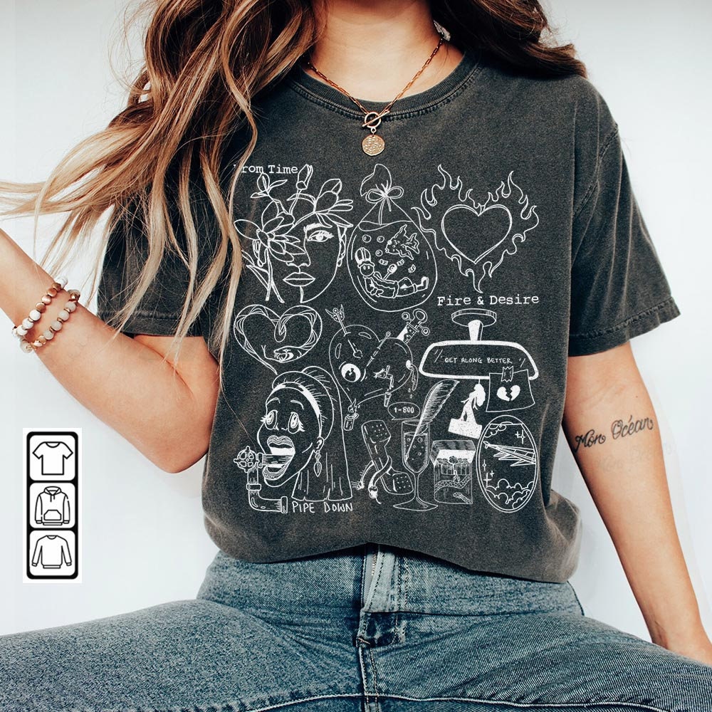 Drake Doodle Art Shirt, Vintage Merch Drake Album Lyrics Song Sweatshirt Hoodie, Drake Tour Rap DA2604DT - 2.jpg