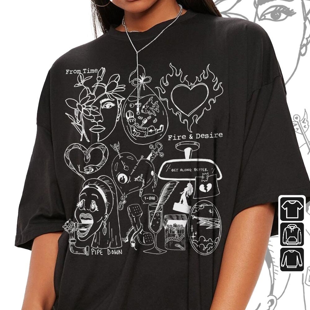 Drake Doodle Art Shirt, Vintage Merch Drake Album Lyrics Song Sweatshirt Hoodie, Drake Tour Rap DA2604DT - 3.jpg