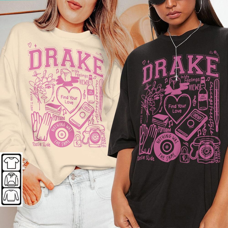Drake Doodle Art Shirt, Vintage Merch Drake Album Lyrics Song Sweatshirt Hoodie, Retro Drake Tour 2023 L3004DA - 2.jpg