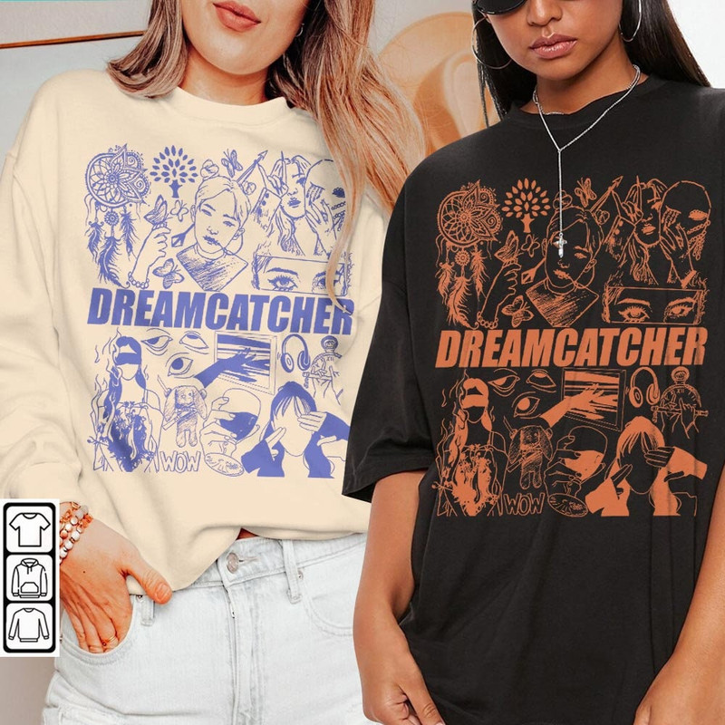 Dreamcatcher Kpop Doodle Art, Vintage Dreamcatcher Merch Tee Graphic Album Lyric Art Sweatshirt Hoodie, Dreamcatcher Tour 2023 DA2706DT V1 - 1.jpg