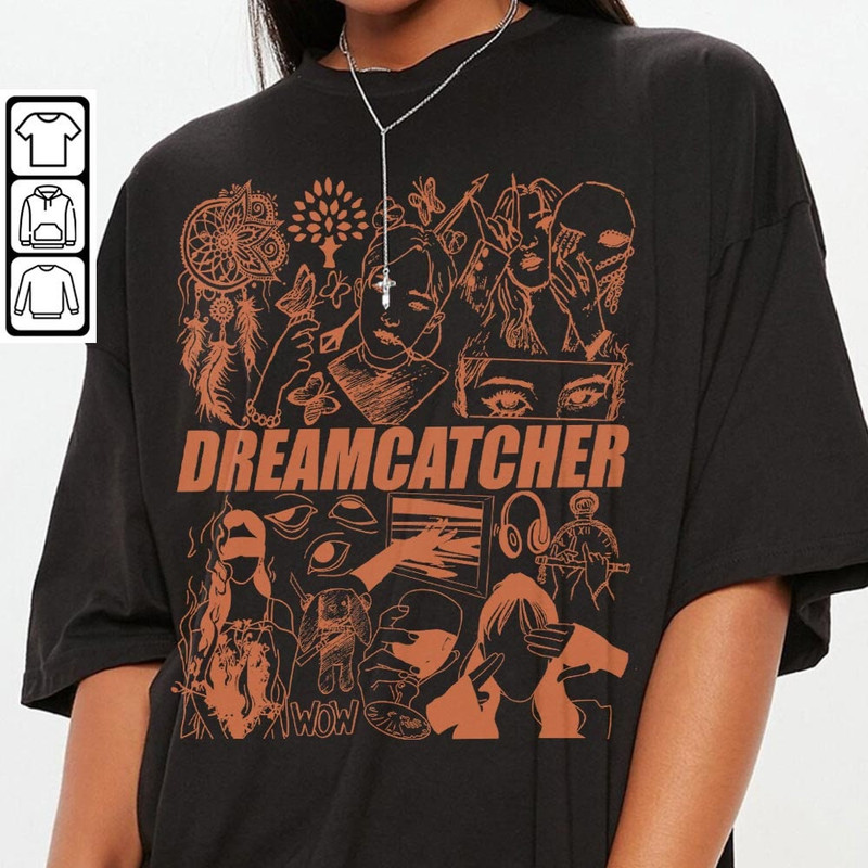 Dreamcatcher Kpop Doodle Art, Vintage Dreamcatcher Merch Tee Graphic Album Lyric Art Sweatshirt Hoodie, Dreamcatcher Tour 2023 DA2706DT V1 - 3.jpg