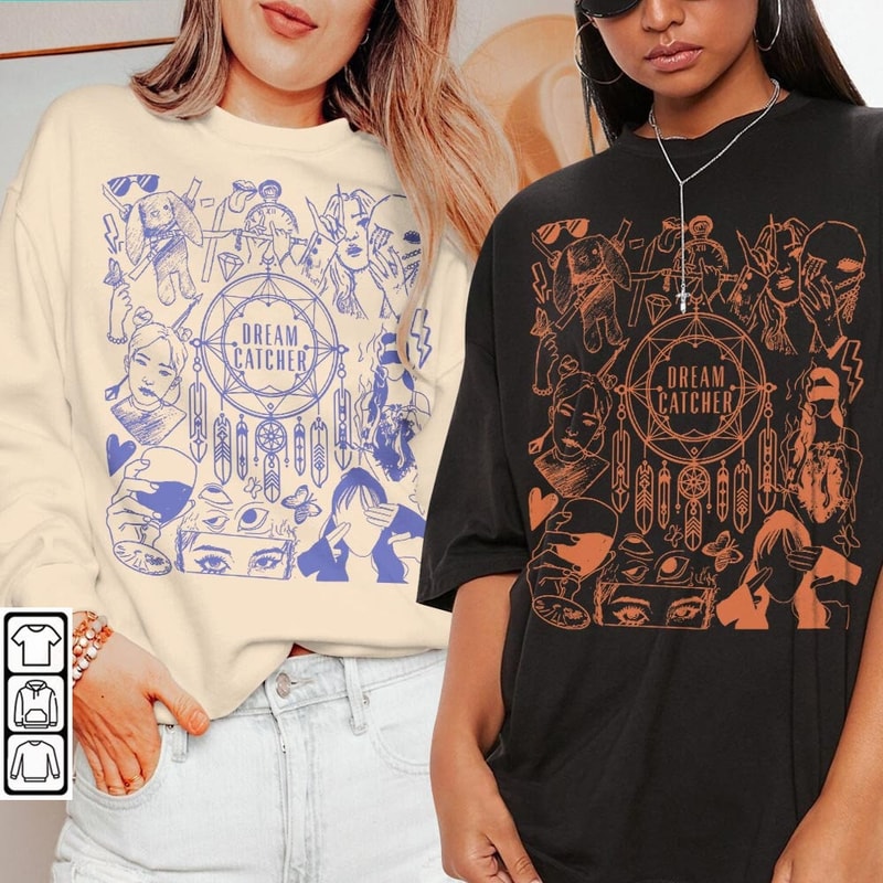 Dreamcatcher Kpop Doodle Art, Vintage Dreamcatcher Merch Tee Graphic Albums Lyric Art Sweatshirt Hoodie, Dreamcatcher Tour 2023 DA2706DT V1 - 1.jpg