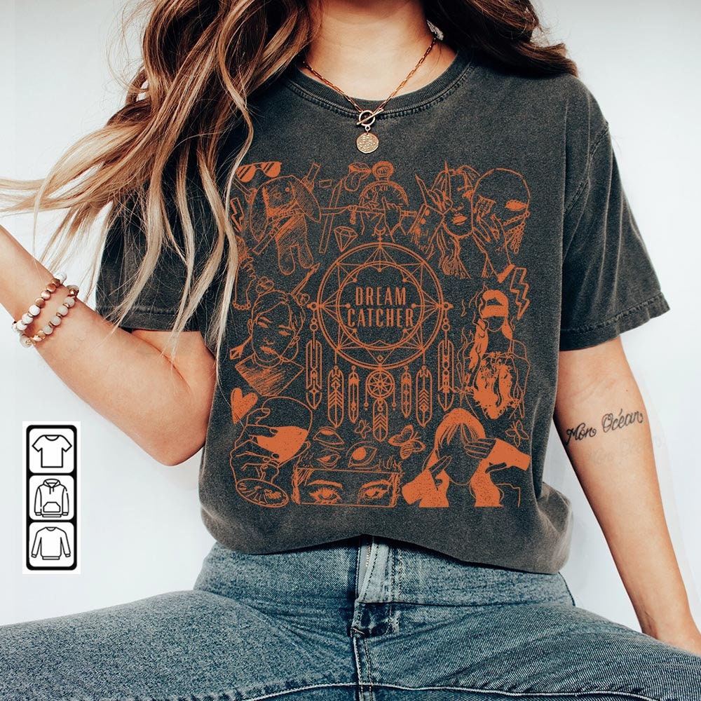 Dreamcatcher Kpop Doodle Art, Vintage Dreamcatcher Merch Tee Graphic Albums Lyric Art Sweatshirt Hoodie, Dreamcatcher Tour 2023 DA2706DT V1 - 2.jpg