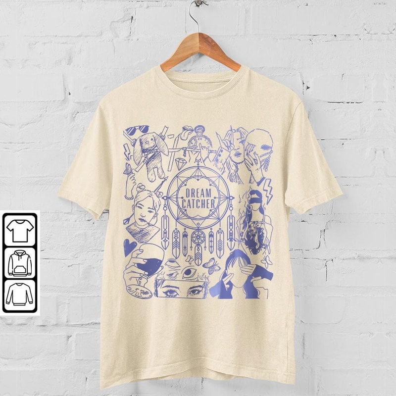 Dreamcatcher Kpop Doodle Art, Vintage Dreamcatcher Merch Tee Graphic Albums Lyric Art Sweatshirt Hoodie, Dreamcatcher Tour 2023 DA2706DT V1 - 4.jpg