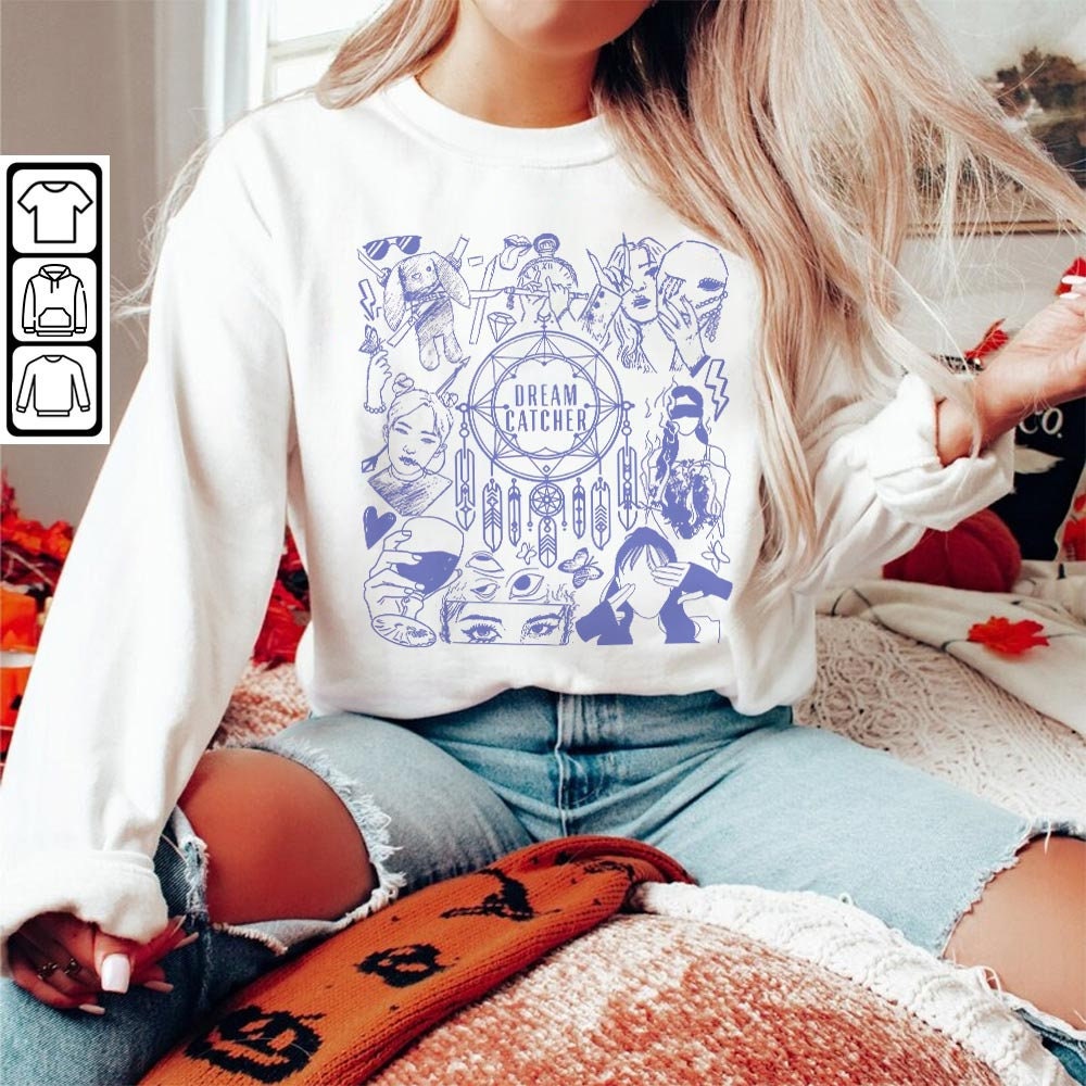 Dreamcatcher Kpop Doodle Art, Vintage Dreamcatcher Merch Tee Graphic Albums Lyric Art Sweatshirt Hoodie, Dreamcatcher Tour 2023 DA2706DT V1 - 5.jpg