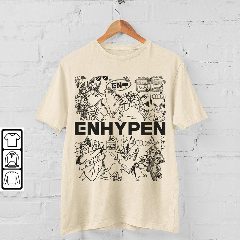 ENHYPEN Kpop Doodle Art Shirt, Vintage ENHYPEN Merch Tee Graphic Album Lyrics Sweatshirt, Retro ENHYPEN Tour 2023 DA2106DT - 4.jpg