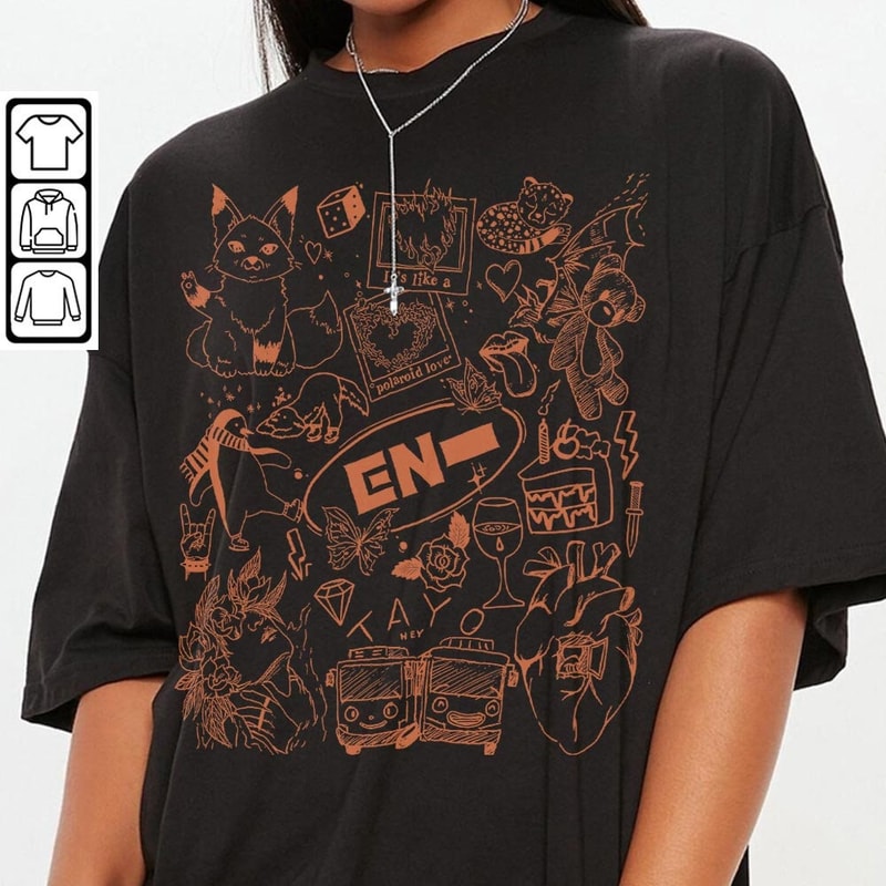 ENHYPEN Kpop Doodle Art Shirt, Vintage ENHYPEN Merch Tee Graphic Album Lyric Sweatshirt, Retro ENHYPEN Tour 2023 DA2106DT V1 - 3.jpg