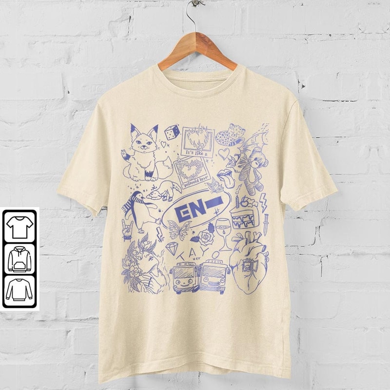 ENHYPEN Kpop Doodle Art Shirt, Vintage ENHYPEN Merch Tee Graphic Album Lyric Sweatshirt, Retro ENHYPEN Tour 2023 DA2106DT V1 - 4.jpg