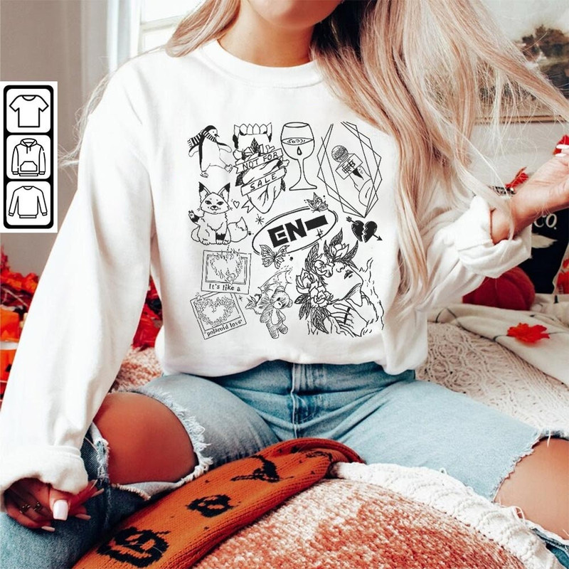 ENHYPEN Kpop Doodle Art Shirt, Vintage ENHYPEN Merch Tee Graphic Albums Lyrics Sweatshirt, Retro ENHYPEN Tour 2023 DA2106DT - 5.jpg