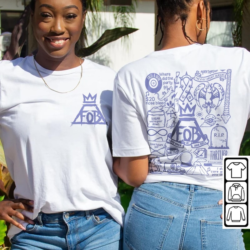 Fall Out Boy Doodle Art Shirt, 2 Side Vintage Fall Out Boy Lyric Merch Tee Sweatshirt Hoodie, Fall Out Boy Tattoo Tour 2023 V1 DA1306DT - 4.jpg