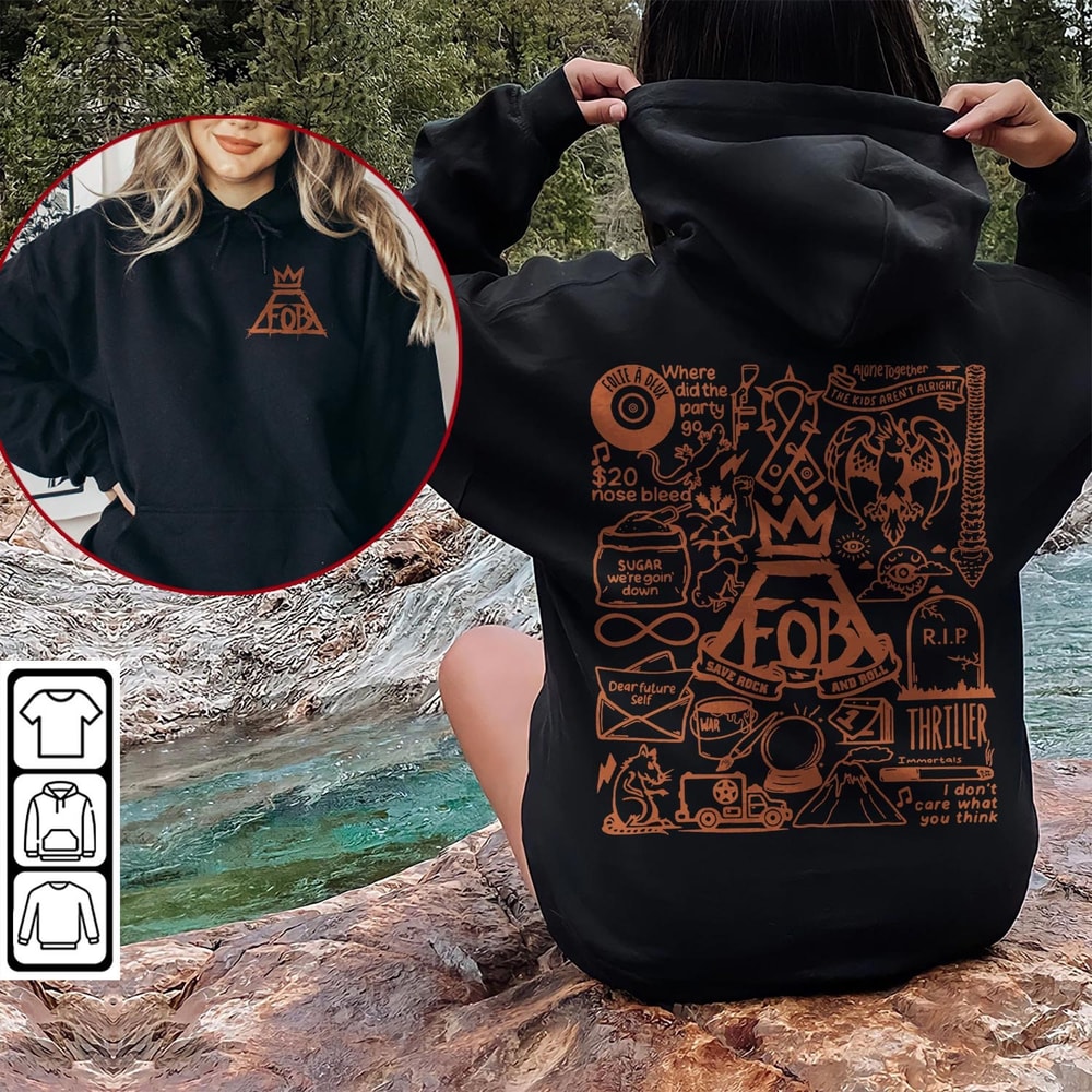 Fall Out Boy Doodle Art Shirt, 2 Side Vintage Fall Out Boy Lyric Merch Tee Sweatshirt Hoodie, Fall Out Boy Tattoo Tour 2023 V1 DA1306DT - 5.jpg
