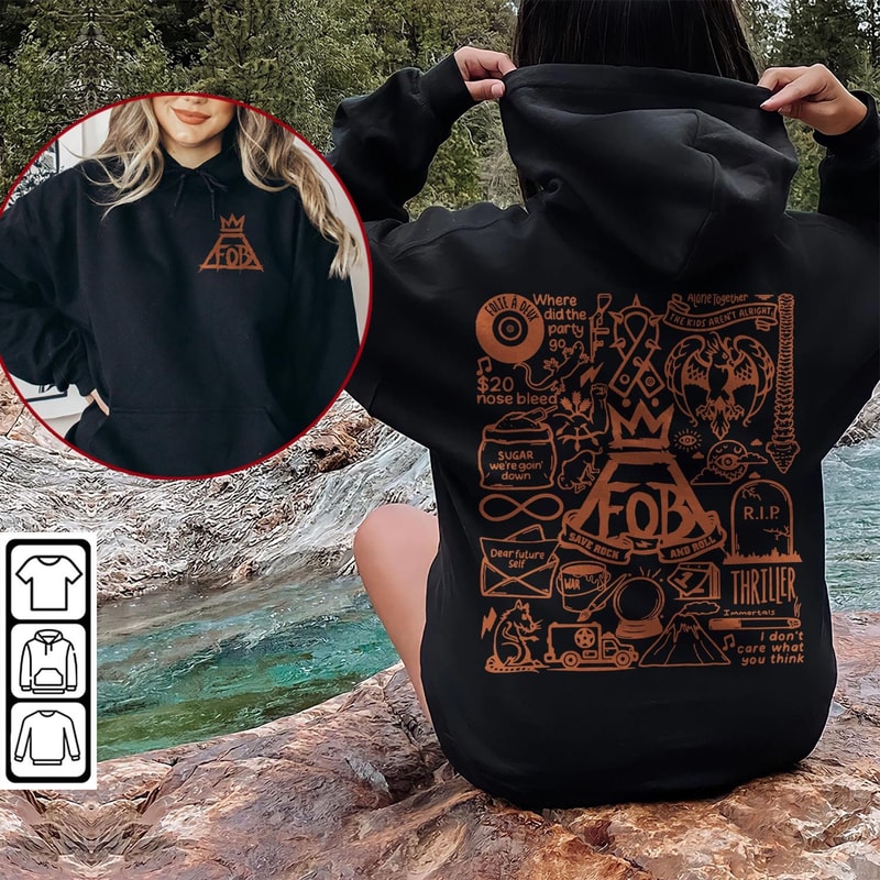 Fall Out Boy Doodle Art Shirt, 2 Side Vintage Fall Out Boy Lyric Merch Tee Sweatshirt Hoodie, Fall Out Boy Tattoo Tour 2023 V1 DA1306DT - 5.jpg
