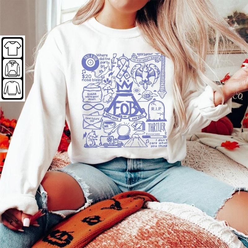 Fall Out Boy Doodle Art Shirt, Vintage Fall Out Boy Lyric Merch Tee Sweatshirt Hoodie, Fall Out Boy Tattoo Tour 2023 DA1205DT - 5.jpg