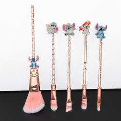 Anime Stitch Makeup Brushes 5pcs Set Lilo & Stitch Cartoon Powder Eyeshadow Eyebrow Lip Makeup Brush Cosplay Tool