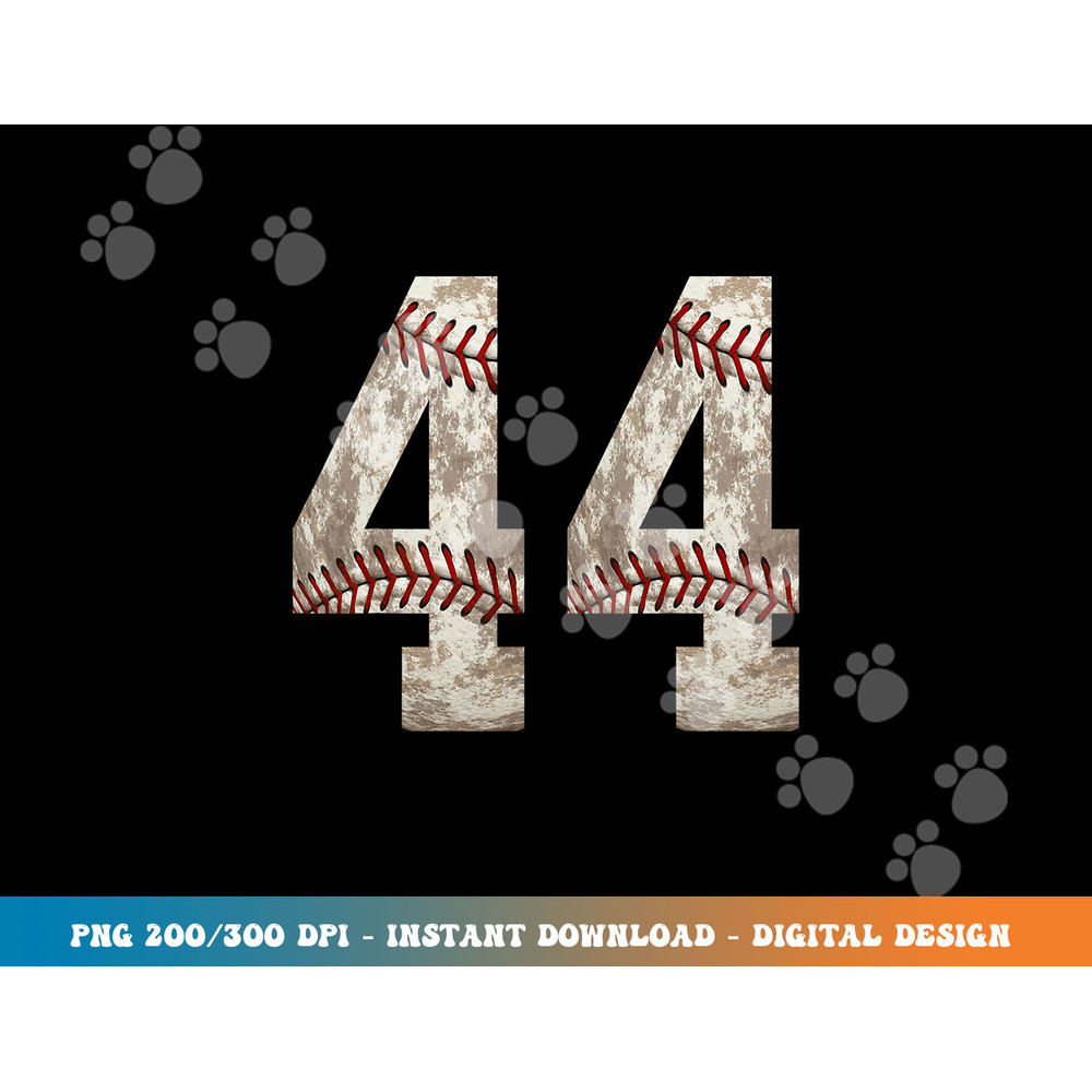 Baseball Jersey Number 44 Outfit Distressed Ball Design png, sublimation copy.jpg