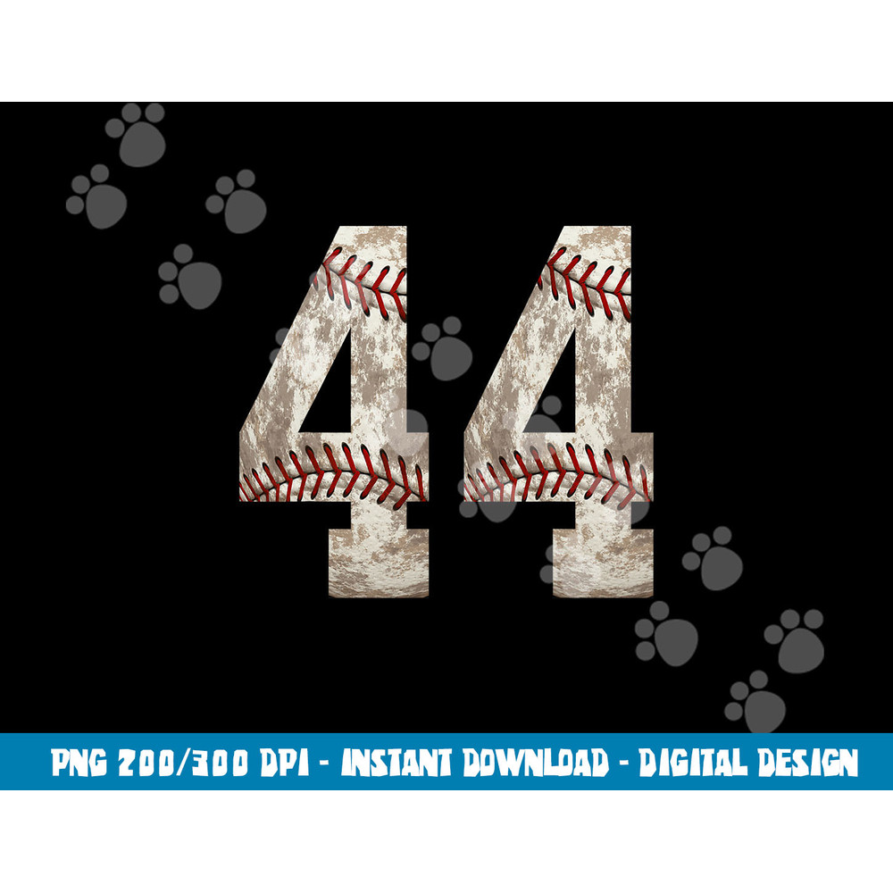 Baseball Jersey Number 44 Outfit Distressed Ball Design png, sublimation copy.jpg