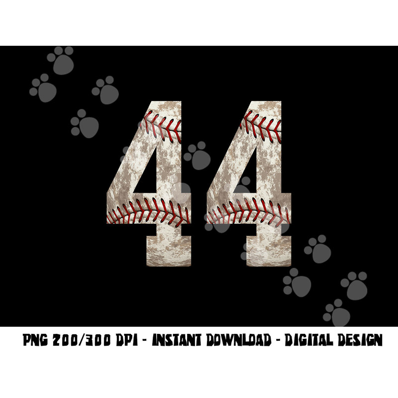 Baseball Jersey Number 44 Outfit Distressed Ball Design png, sublimation copy.jpg