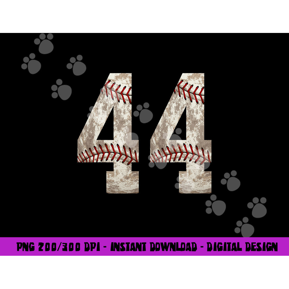 Baseball Jersey Number 44 Outfit Distressed Ball Design png, sublimation copy.jpg