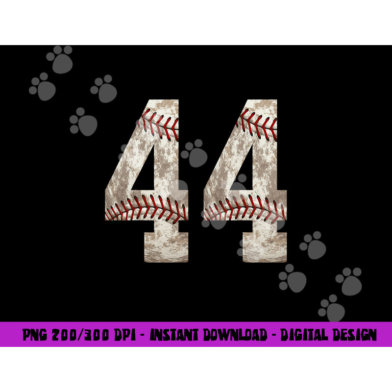 Baseball Jersey Number 44 Outfit Distressed Ball Design png, sublimation copy.jpg