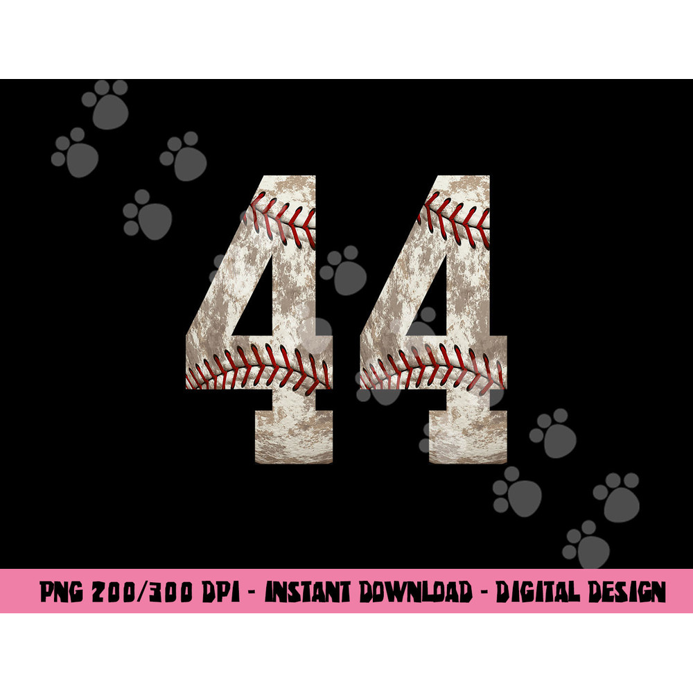 Baseball Jersey Number 44 Outfit Distressed Ball Design png, sublimation copy.jpg